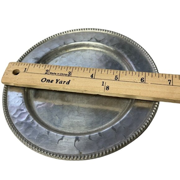 VTG BW BUENILUM Castle Hammered Aluminum Round Covered Dome Butter Cheese Dish - Picture 10 of 12